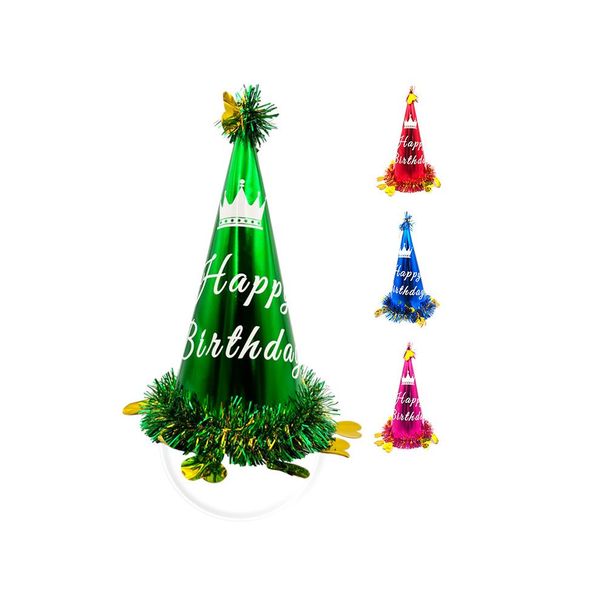 12 Pieces Rainbow Birthday Party Hats 34cm*19cm_maomaolike.com