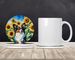 Papillon In Sunflowers Large Sandstone Coasters Pack Of 4 Absorbent Round Coasters Decor Gifts For Men Or Women, 4 In, Multicolor_maomaolike.com
