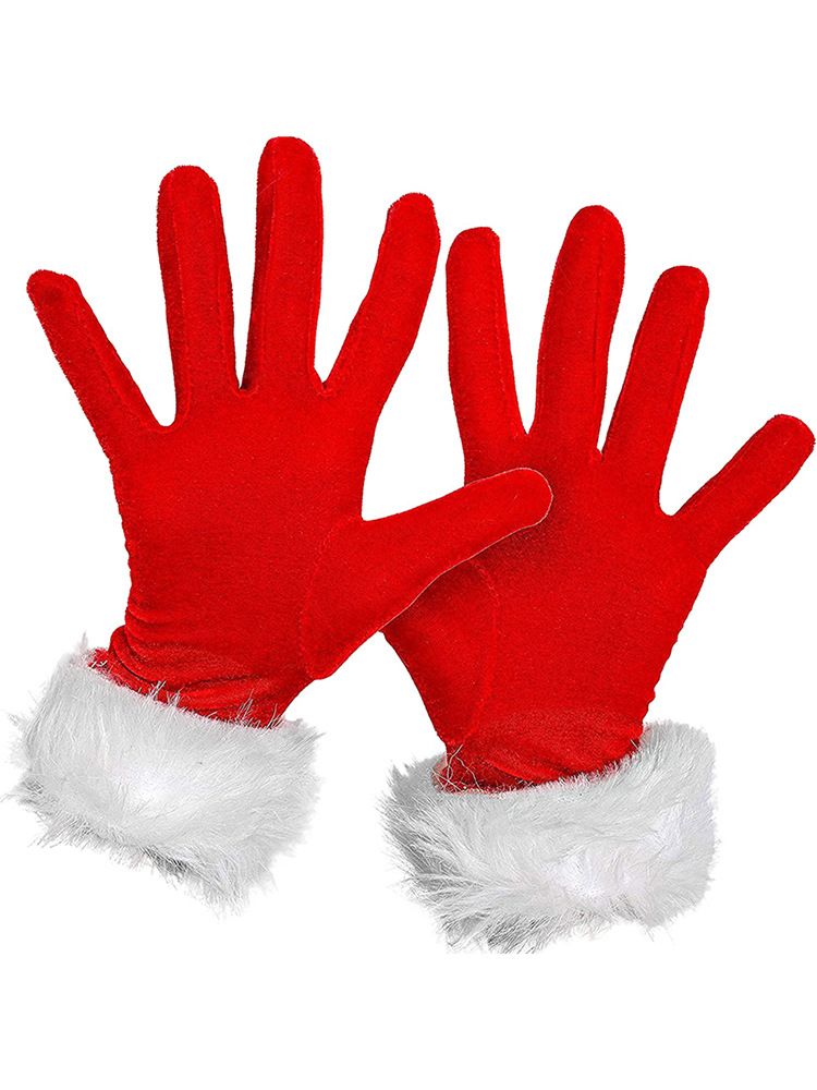 Christmas Short canary and white wool gloves Christmas party ceremonial performance gloves_maomaolike.com