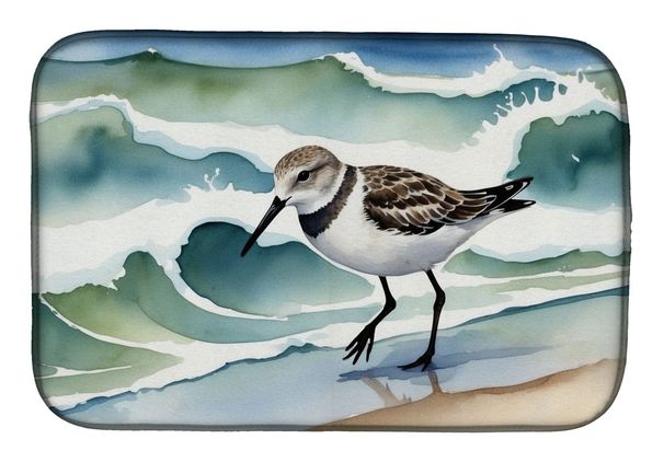Sanderling Racing The Tide Dish Drying Mat Absorbent Dish Drying Mat Pad For Kitchen Counter Dish Drainer Mat For Countertop, 14 X 21", Multicolor_maomaolike.com