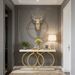 Console Table, Narrow Entryway Sofa Table With Geometric Metal Frame_maomaolike.com