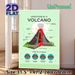 Volcano Structure Painting Poster, Informative Illustrated Poster, Educational Labeled Volcano Anatomy With Different Volcano Types, Suitable For_maomaolike.com