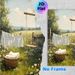 Rustic Laundry Yard Painting Poster, Warm-toned Idyllic Pastoral Poster, Sunlit Yard With Hanging Clothes, Wildflowers And Swing, Adds Cozy Rural Feel_maomaolike.com