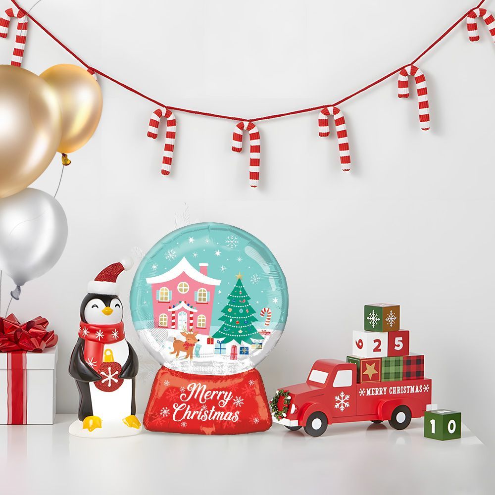 Christmas Dream Crystal Ball Aluminum Foil Balloon 50*72CM Holiday Party Decor 12pcs_maomaolike.com