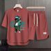 Men's Clothing 2024 Waffle Casual Summer Suit Men's Loose Teen Short sleeved T shirt Shorts Handsome Two piece Suit_maomaolike.com