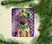 Mastiff King Of Mardi Gras Porcelain Ornament Christmas Tree Hanging Decorations For Home Christmas Holiday, Rectangle, Gift, Multicolor_maomaolike.com