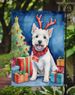 Westie Christmas Reindeer Garden Flag Mailbox Flag Decorative Yard Flag Banner Outside Patio Artwork Yard Flower Beds, Garden Size, Multicolor_maomaolike.com