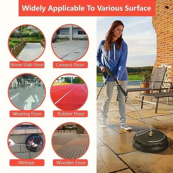 15-Inch Heavy Duty Surface Cleaner Kit For Pressure Washers - 4000 PSI Dual Nozzles With Extension Wand, Fast Stain Removal Tool For Driveways & Patios, High-Efficiency & Durable_maomaolike.com