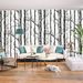 Bedroom Wood Grain Black Birch Removable Waterproof Self-Adhesive Decorative Wallpaper Wall Sticker_maomaolike.com