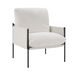 Modern Accent Chair, Comfy Chair With Removable Cushion, Vanity Chair With Wood Armrests For Living Room, Bedroom, White_maomaolike.com