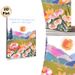 Floral Mountain Landscape Painting Poster, Vibrant Impressionist-style Poster, Colorful Wildflowers, Rolling Hills & Sun Design With Soft Artistic_maomaolike.com