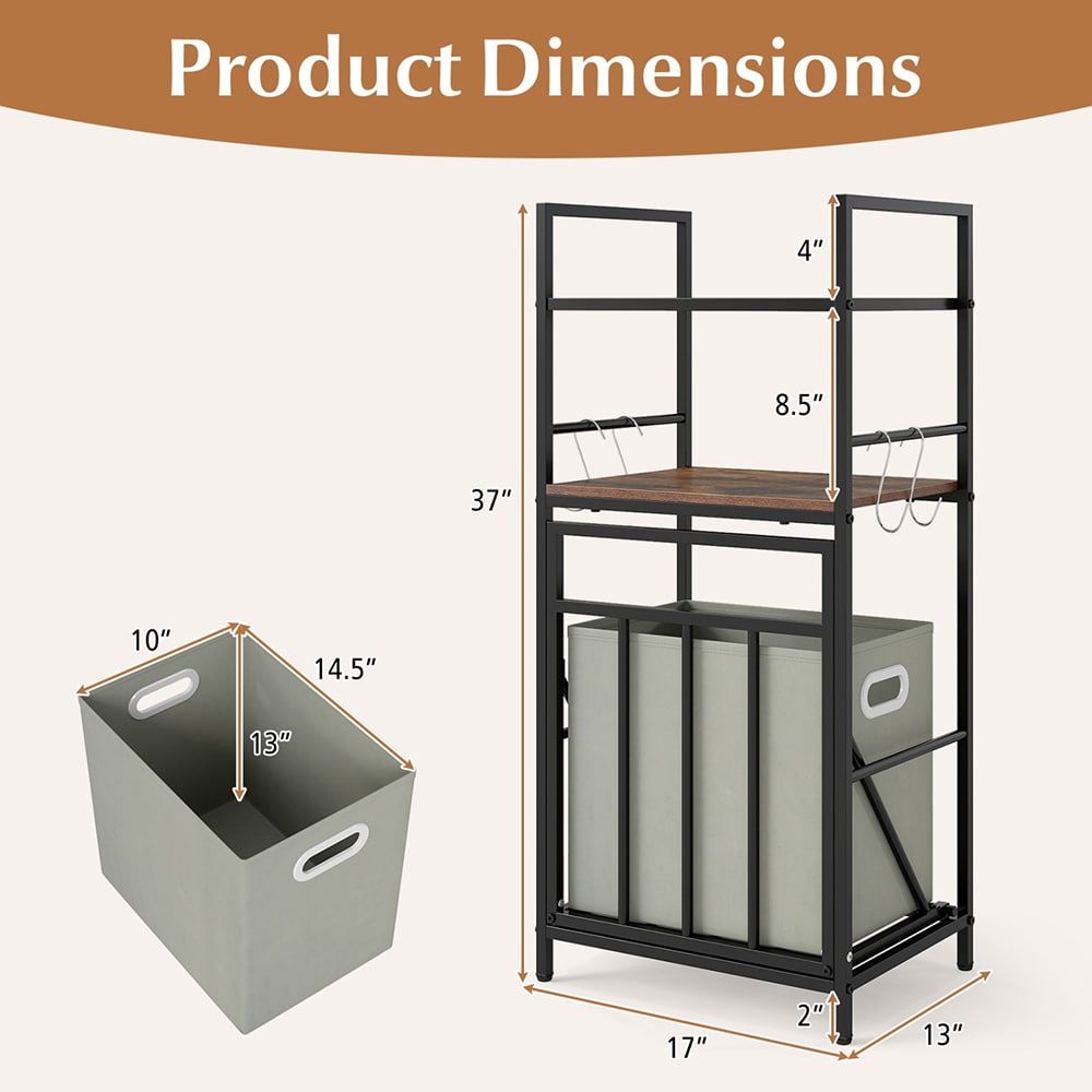2-Tier Laundry Hamper With Tilt-out Basket For Bathroom, Bedroom, Dorm, And Laundry Room_maomaolike.com