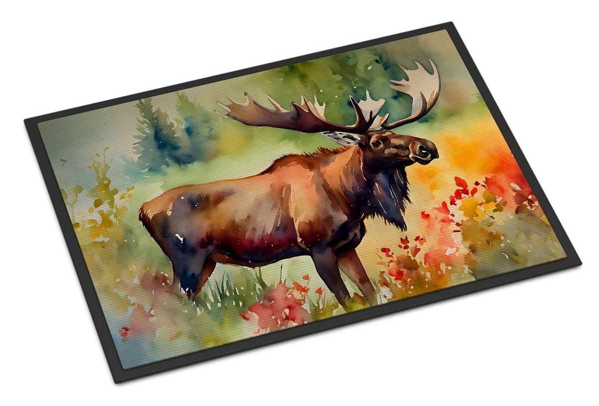 Moose Doormat Front Door Mat Indoor Outdoor Rugs For Entryway, Non Slip Washable Low Pile, 24H X 36W_maomaolike.com