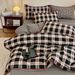 Wholesale INS Nordic Style Retro Plaid Triangle Needle Pure Four-Piece Set Full Shell Edge Yarn-Dyed Washed Cotton 4 Pieces_maomaolike.com