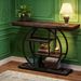 Console Table, Industrial 4-Tier Sofa Entryway Table With Circle Base_maomaolike.com