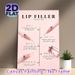 Lip Filler Timeline Painting Poster, Clean Minimalist Soft Pink Infographic Poster, Informative Lip Filler Recovery Guide For Beauty Clinics_maomaolike.com