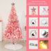 6 FT/7FT Artificial Christmas Tree (NOT Pre-Strung) With 300 LED Warm White String Lights, Spruce Hinged Tree, 8 Lighting Modes, Xmas Pine Tree With Metal Legs, 850 Branch Tips, Pink_maomaolike.com