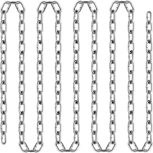 VEVOR Grade 30 Chain 3/16 Inch By 100Ft Length Grade 30 Proof Coil Chain Zinc Plated Grade 30 Chain For Towing Logging Agriculture And Guard Rails_maomaolike.com