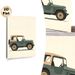 Vintage Off-Road Jeep Painting Poster, Minimalist Flat Design Poster, Retro Sage Green & Beige Vehicle Artwork, Ideal For Living Room, Garage Or Hobby_maomaolike.com
