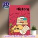 History Themed Painting Poster, Vibrant Cartoon Style Poster Featuring Pyramids, Camels & Hourglass, Educational Decor Ideal For Study Room, Classroom_maomaolike.com