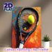 Tennis Themed Painting Poster, Bold Impasto-style Tennis Racket & Ball Poster, Vibrant Sports-themed Decor Ideal For Game Rooms, Sports Clubs And_maomaolike.com