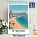 Benidorm Spain Coastal City Painting Poster, Vibrant Retro Travel Style Poster, Sunny Beach & High-rise Skyline Design, Brings Calm Coastal Atmosphere_maomaolike.com