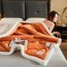 Double-Sided Thickened Three-Layer Quilted Winter Warm Coral Fleece Flannel Bed Sheet Sofa Nap Blanket_maomaolike.com