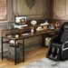 Two Person Desk, Computer Desk With Monitor Stand And 4 Open Shelf_maomaolike.com