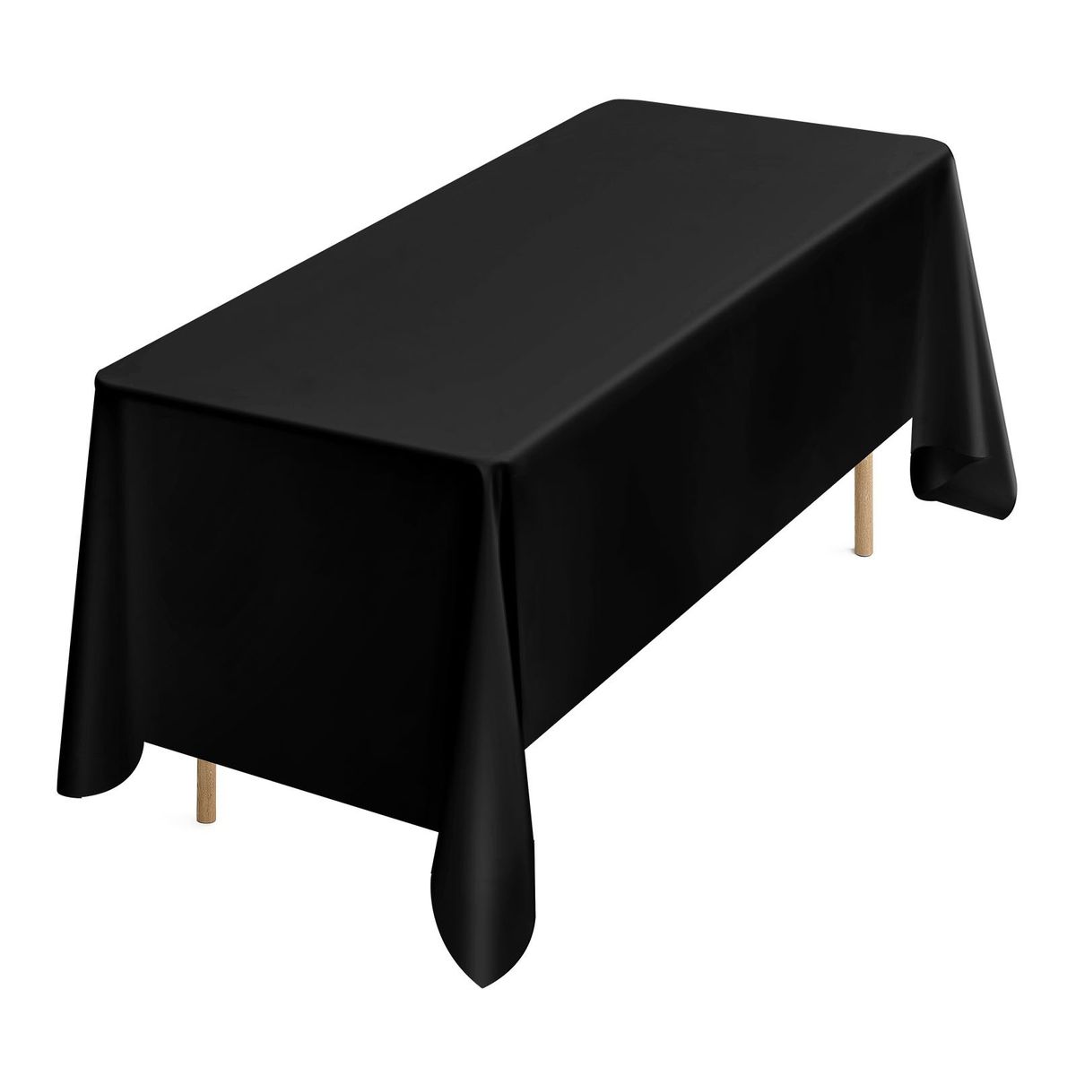 Black Tablecloths For Rectangle Tables, 6 Pack, 70 X 120 Inches, Reusable And Machine Washable Table Clothes, Wrinkle-Resistant Polyester Fabric Table Covers For Wedding, Party, Banquet_maomaolike.com