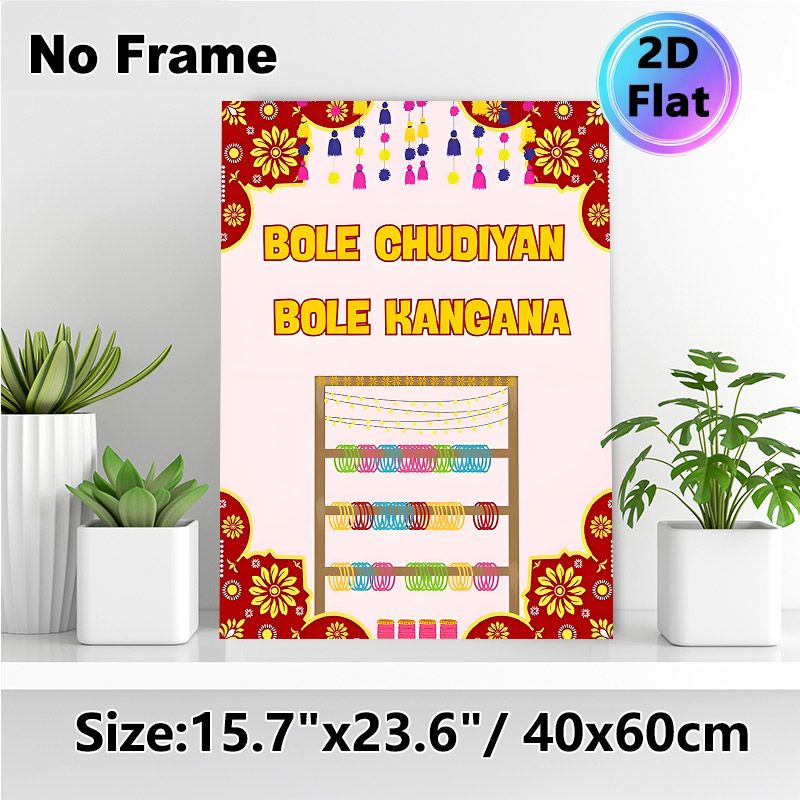 Indian Bole Chudiyan Themed Painting Poster, Vibrant Traditional Ethnic Style Poster, Festive Cultural Design With Colorful Bangles & Tassels, Ideal_maomaolike.com