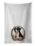 Greater Swiss Mountain Dog And Flowers Kitchen Towel Set Of 2 White Dish Towels Decorative Bathroom Hand Towel For Hand, Face, Hair, Yoga, Tea, Dishcloth, 19 X 28", White_maomaolike.com