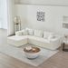 104.33" Sponge Sectional Sofa Couch For Living Room, L Shaped Modern Lamb Modular High Density Sponge Floor Sofa, Sherpa Fabric Sofa Couch With Chaise Lounge & Pillows, Upholstered Corner Cloud Couch_maomaolike.com