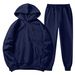 Women's Clothing Autumn and winter men's hooded solid color light plate pullover sweatshirt set casual sports hoodie sweatshirt trousers two piece set_maomaolike.com