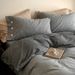 Wholesale INS Japanese Pure Jacquard Four-Piece All-Cotton Simple Nordic Style Button Washed Cotton Solid Color 4-Piece Set_maomaolike.com