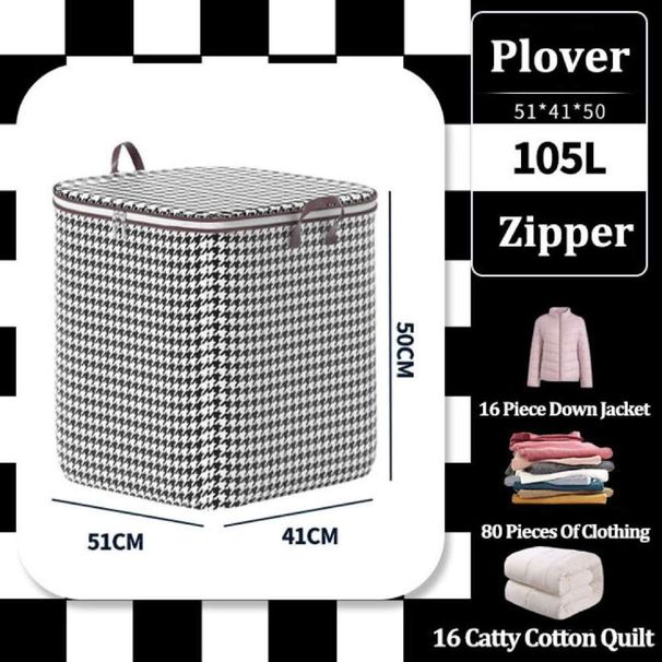 180L Large Capacity Foldable Laundry Basket With Zipper Fabric Quilt Organizer For Bedroom Clothes Storage Bag_maomaolike.com