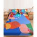 Bohemian Style Plant Pattern Fitted Sheet Three Piece Digital Printing Bedding Set_maomaolike.com