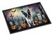 Boston Terrier Spooky Halloween Doormat Front Door Mat Indoor Outdoor Rugs For Entryway, Non Slip Washable Low Pile, 24H X 36W_maomaolike.com