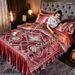 European Satin Luxury Jacquard High-end Bed Skirt Four-piece Set Lace Bedspread Nordic Style Duvet Cover Bedding Wholesale_maomaolike.com
