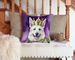 White German Shepherd King Of Mardi Gras Throw Pillow Machine Washable, Indoor Outdoor Decorative Pillow For Couch, Bed Or Patio, 14Hx14W_maomaolike.com