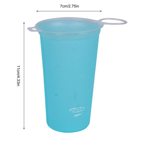 200ml Hiking Water Bottle Portable Soft Folding Drink Large Mouth Reusable Outdoor Drinking Cup For Running Backpacking_maomaolike.com