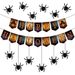 Happy Halloween Banner And Hanging Spider Garland Trick Or Treat Banner Sign Happy Halloween Paper Banner For Halloween Party Decorations_maomaolike.com