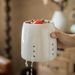 White Ceramic Utensil Holder With Drainage Holes – Minimalist Chopstick Cutlery Organizer For Kitchen, Bathroom & Office_maomaolike.com