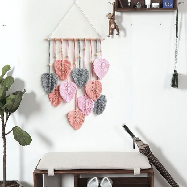 Wholesale Leaf Internet Celebrity Homestay Decoration Handwoven Nordic Style Bohemian Tapestry Top-sale_maomaolike.com