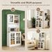 Kitchen Pantry Cabinet Freestanding Storage Cabinet With Hutch, Large Countertop, Glass Doors And Adjustable Shelves_maomaolike.com
