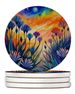 Colorful Agapanthus Large Sandstone Coasters Pack Of 4 Absorbent Round Coasters Decor Gifts For Men Or Women, 4 In, Multicolor_maomaolike.com
