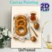 Turkish Breakfast Painting Poster, Watercolor-style Warm Sesame Bagels & Traditional Tea Scene Poster, Cozy Culinary Artwork Ideal For Kitchen, Dining_maomaolike.com