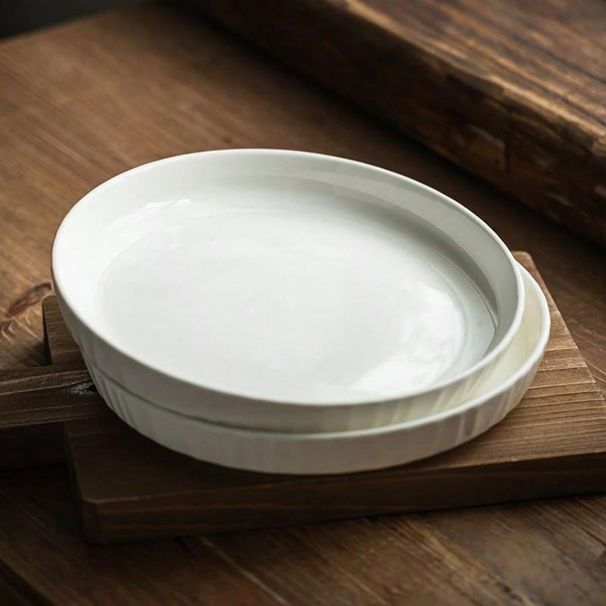 2-Pack 8.1 Inch Thickened Ceramic Dinner Plates Scandinavian Style Multi-Use Pasta Fruit Serving Dishes Easy Clean Commercial Quality_maomaolike.com