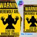 Werewolf Warning Painting Poster, Vintage Distressed Warning Sign Poster, Retro Werewolf Silhouette Design Ideal For Home Wall Decor, Cabin Or_maomaolike.com
