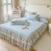 Korean Style Princess Lace Skirt Three-Piece Set Machine Washable Quilted Thickened Non-Slip Bed Cover Single Piece All-Season Uni_maomaolike.com