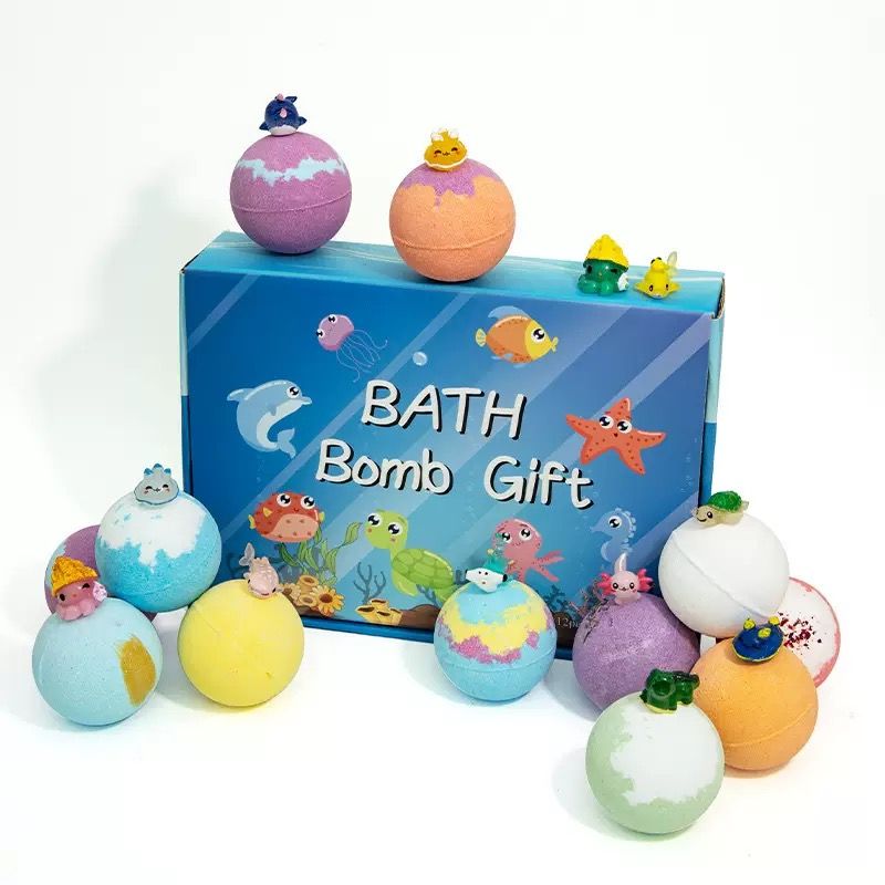 Ocean Bath Salt Ball Set 60g*12, Bath Bubble Balls, Children's Sea Salt Bath Balls, Gift Box Set._maomaolike.com